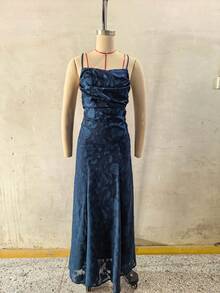 New Fashionable Versatile Spicy Girl Style Burgundy Sexy Slip Dress - Navy Blue - View 4