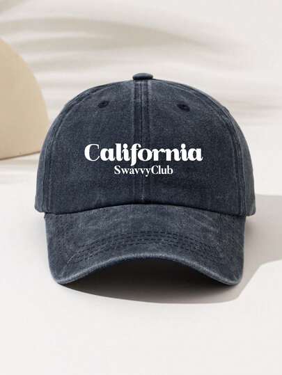 1顶“加州”印花棒球帽，多种颜色可选，适合户外运动、通勤、工作，也是馈赠亲友的佳品，四季皆宜的高品质装饰品，男女皆宜的时尚单品。