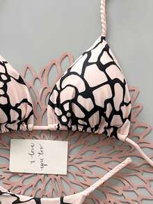 Bộ bikini 2 mảnh kiểu dáng thanh lịch, gợi cảm, phong cách bohemian, họa tiết hoa, thắt nút, dệt kim, thích hợp cho kỳ nghỉ biển mùa xuân/hè. - Nhiều màu - Xem 4