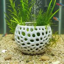 Aquarium Plant Pot, Porous Aquatic Plant Planting Cup, Circulating Round Grid Bowl, Suitable For Aquarium Landscaping Decoration - A - View 4