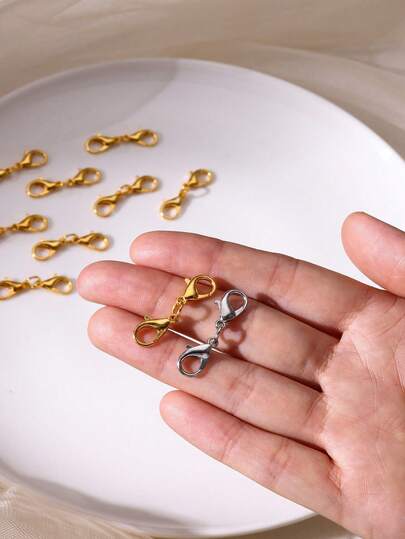 3 piezas Broche de langosta de doble botón, un accesorio ideal para collares, pulseras, llaveros y otras joyas. Es la opción perfecta para joyas hechas a mano y está hecho de materiales resistentes que son fáciles de limpiar. Es adecuado tanto para hombres como para mujeres (2 colores para elegir) y es un broche fijo