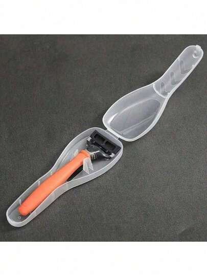 1 hộp đựng dao cạo bằng nhựa du lịch, thích hợp cho cắm trại, công tác, du lịch ngoài trời, hộp đựng dao cạo di động (Không bao gồm dao cạo)