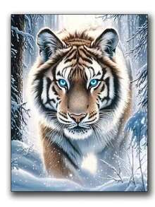 New Arrival Diamond Embroidery Tiger Animal DIY Painting Winter Acrylic Craft Supplies Diamond Mosaic Decor For Home Unique Gift Handmade Gift - round diamond - View 1