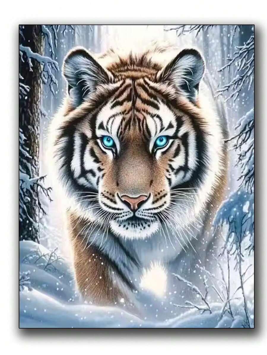 New Arrival Diamond Embroidery Tiger Animal DIY Painting Winter Acrylic Craft Supplies Diamond Mosaic Decor For Home Unique Gift Handmade Gift - round diamond - View 1