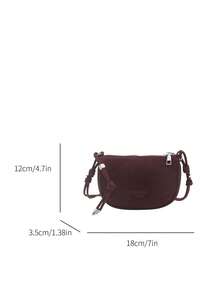 Litchi Texture Mini Crossbody Bag, New Stylish Compact Daily Versatile Shoulder Bag For Women - Burgundy - View 5