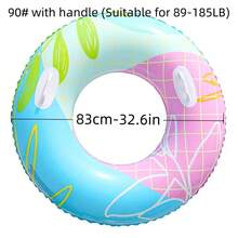 1PC Double Airbag Checkered Swimming Ring 90cm 100cm Adult PVC Inflatable Swimming Ring Children's Inflatable Swimming Ring ... - Multicolor - View 9