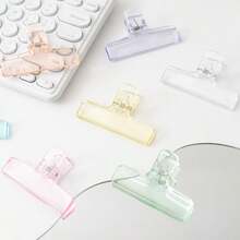 1/3/6pcs 75mm Large Transparent Binder Clips, Multipurpose Plastic Clips, Colorful File Folder Clips For Photos, Food Bags, Posters, Office, Home, School, Gifts - Multicolor - View 6