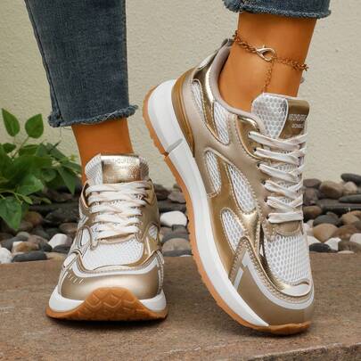 2026 Spring New Retro Versatile Lightweight Casual Sports Shoes For Women, Thick Sole Breathable Running Sneakers