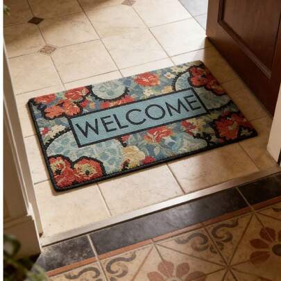 Thảm chùi chân họa tiết hoa sáng tạo - Thảm chào đón trong nhà/ngoài trời, thảm chống trượt, phù hợp cho phòng khách, phòng ngủ, tiền sảnh, sân vườn và trang trí nhà cửa, có thể giặt máy, thảm trang trí thoải mái cho phòng khách, phòng ngủ hoặc phòng học, phù hợp cho mọi mùa, trang trí ngày lễ, nhiều kích cỡ có sẵn.
