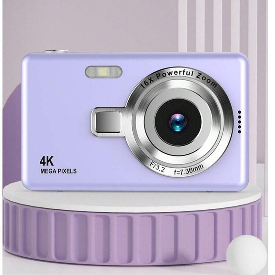 Nueva cámara digital multicolor, zoom óptico 16X, pantalla HD de 2.4", video de píxeles, cámara digital compacta creativa, adecuada para estudiantes, cámara CCD, pegatina de cristal DIY gratis