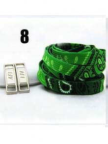 1双时尚腰果花图案鞋带，男女通用装饰鞋带套装，适用于运动鞋、帆布鞋、高帮鞋、靴子、轮滑鞋、滑板鞋，节日礼物 [1双鞋带/1双带装饰扣鞋带] - 多顏色可選擇 - 查看 14