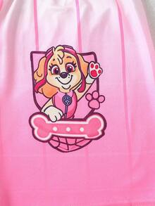 Paw Patrol 两件套汪汪队立大功女童套装，卡通可爱小狗印花渐变粉色圆领短袖T恤和短裤，儿童夏季运动服，适合日常、休闲、度假、户外运动，礼物 - 彩色 - 查看 8