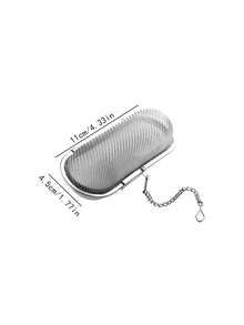 1pc Stainless Steel Reusable Long Spice & Hot Pot Seasoning Filter,Kitchen,Kitchen Items,Food,Cooking,Camping,Vacation,Beach,Room Decor,Organizer,Party,Travel. - Silver - View 3
