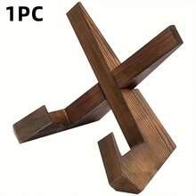 1pc Rustic Wooden Recipe Book Stand - Multifunctional Kitchen Bookshelf With Photo Frame, Frees Up Hands, Enhances Cooking Experience, Great For Displaying Cookbooks And Tablets - Brown - View 14