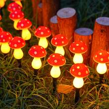 8/12/20 LED Luces solares de estaca con forma de seta para exteriores, 8 modos de iluminación, decoración para jardín, patio, fiesta de Pascua - luz blanca cálida - Ver 4