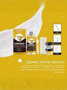 Ceramic Repair Kit, Gold Adhesive Deeply Bonds Broken Ceramics, Glass Cracks, Artistic Texture - A - View 8