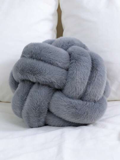 وسادة زخرفية للرمي، كرة الخيط ثماني الأضلاع، تصميم أحادي اللون، مصنوعة من مواد ناعمة وفاخرة، مناسبة للأريكة وطاولة القهوة وديكور غرفة النوم، هدية موصى بها لعيد الحب، متوفرة ب- 3 خيارات للحجم، اللون الرمادي الداكن