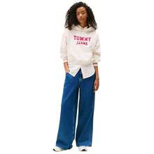 Tommy Jeans Hoodie DW0DW21598-YBH For Women In Color White - أبيض - مشاهدة 3
