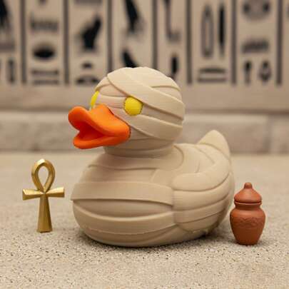 半只可爱木乃伊鸭雕像，独特的埃及风格装饰，法老和金字塔主题家居摆件，可收藏的桌面摆件，创意礼物