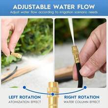 Fully Automatic Universal Brass Atomizing Nozzle Set, Garden Atomizing Irrigation Cooling Quick Plug Humidifier, Adjustable Nozzle, Suitable For Lawns, Lawn Automatic Drip Irrigation Systems, Potted Greenhouses - Irrigation Kit - View 9