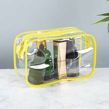 三件套透明化妆包 - 轻便多功能旅行拉链包，适用于女士洗漱用品和配件，可用作旅行收纳包、化妆包、化妆品包、旅行整理包、大容量化妆品收纳盒，可装口红、化妆刷、护肤品、手机、零钱、小物件等，适合居家、送礼、度假、节日（如万圣节、圣诞节）等场合。多功能洗漱包、旅行洗漱包、洗漱袋、淋浴袋、防水袋、收纳袋，是女士旅行必备、邮轮旅行必备、度假必备等旅行用品的理想之选。 - 黃色 - 查看 12