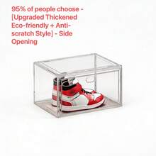 1个透明亚克力磁扣鞋盒，加厚大号，可收纳鞋子/人偶/化妆品等物品，亦可作展示盒 - 無色 - 查看 22