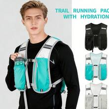 Zaini da running, zaino-gilet da idratazione leggero per running, gilet da running funzionale da donna e uomo, zaino-gilet da idratazione per attività all'aperto come arrampicata, escursionismo, ciclismo - Grigio - Visualizzare 1