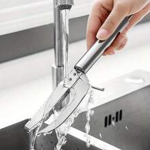 1/2 piezas Herramienta 2 en 1 para quitar escamas de pescado rápidamente, raspador y cepillo de piel de pescado, escamador de pescado, cuchillo de limpieza, accesorios de cocina - Ver 8