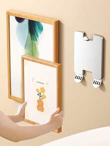 1/3/6件装不锈钢无缝免钉多用途图片挂钩，相框支架，无需钻孔 - 彩色 - 查看 12