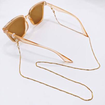 1pc Personalized Retro Bag Buckle Round Bead Eyewear Chain, Mask Rope Chain, Pearl Neck Eye Chain, Slip Chain, Bead Clip Eye Chain Mask Chain, Eyewear Strap, Fashion Glasses Necklace, Eyewear Strap (Excluding Glasses)