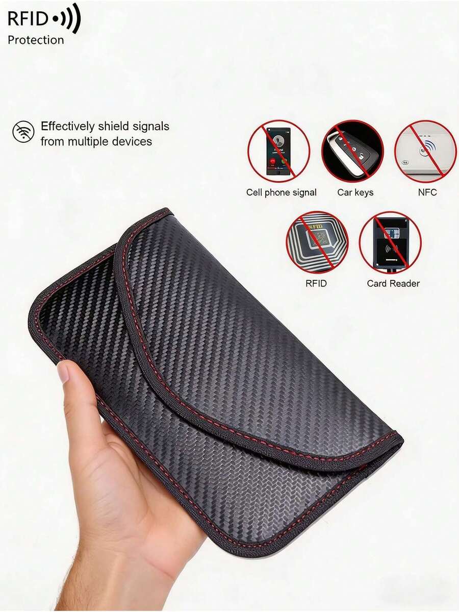 RFID Signal Blocking Bag, Car Key Fob Protector, Anti-Theft Anti-Loss Key Holder, Mobile Phone Signal Shielding, Anti-Tracking Anti-Hacking, Credit Card Anti-Skimming