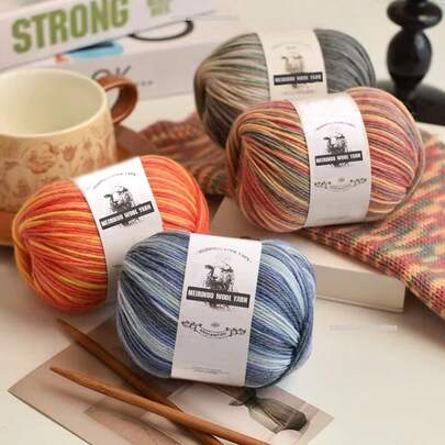 3PCS/150g Luxury Medium-Fine Multicolor Gradient Yarn, Soft & Smooth Texture, Warm & Comfortable, Suitable For Knitting, Crochet, DIY Crafts, Clothing, Sweaters, Blankets, Scarves, Hats, Bags, Shawls, Etc.
