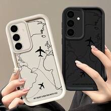 2026's Latest Hot-Selling Travel Airplane Route Pattern Mobile Phone Case, Compatible With Samsung Galaxy S25, S24, S23, S22, S21, S20, A26, A36, A55, A35, A06, A16, A05, A14, A24, A34, A54, A15, A05S, A25, A23, A33, A53, A73, A13 4G/5G, And 11/11 Pro/11 Pro Max, 12/12 Pro/12 Pro Max, 13/13 Pro/13 Pro Max, 14/14 Pro/14 Pro Max, 15/15 Pro/15 Pro Max, 16/16 Pro/16 Pro Max, 17/17 Pro/17 Pro Max, Air 16E. Silicone Case With Grip And Military-Grade Shockproof Protection. - Black - View 6