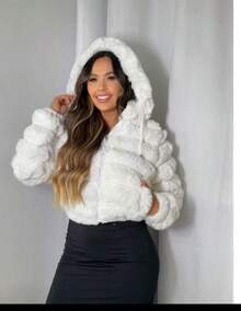 Padded Puffer Jacket, Women's Short Puffer Jacket - White - View 2