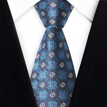 1 chiếc cà vạt nam bằng polyester in họa tiết retro, họa tiết hình học trừu tượng thủ công, phong cách đường phố hip-hop thường ngày, cà vạt dệt hoa nhỏ. - Nhiều màu - Xem 19