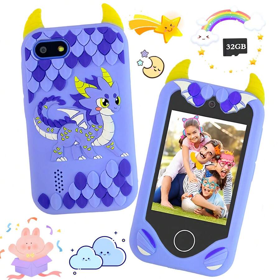Upgraded Children's Smart Toy Phone, With 2.8-Inch HD Screen, Dual Cameras, Music Player, Learning And Gaming Functions, Interactive Educational Toy Suitable For 3-12 Years Old Boys And Girls, Compatible With 32GB Memory Card, Ideal Birthday Or Christmas Gift - Multicolor - View 1