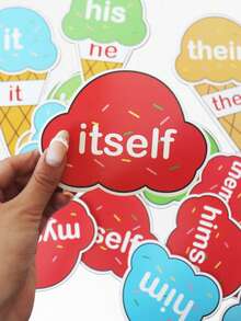 hoojojo 29 thẻ ghép đại từ hình kem cho trẻ em, trò chơi học ngữ pháp tiếng Anh ép nhựa, dụng cụ hỗ trợ giảng dạy, hoạt động tương tác trong lớp học, đồ dùng văn phòng phẩm giáo dục, công cụ học tập cho giáo viên mùa tựu trường. - Nhiều màu - Xem 13