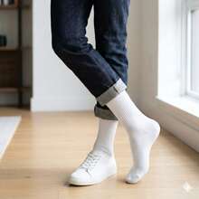 Men's Knee-High Socks, Large Size 45/48, Selene - 白色 - 查看 3