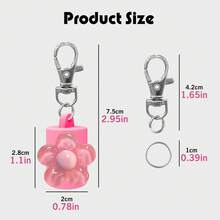 1个口红盖钥匙扣，适用于口红、唇彩、挂绳或包包唇膏收纳，女士唇部彩妆钥匙扣，带可替换防漏盖 - 查看 2