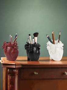 Realistic Human Heart Shaped Storage Container – Unique Makeup Brush & Pencil Holder - Heart Pen Holder - View 11