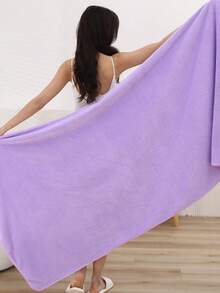 1 pièce Serviette de bain extra large pour adulte 90 cm * 180 cm, pour une utilisation quotidienne, serviettes de douche pour le salon de beauté, l'hôtel, les sports, les essentiels de la maison, la serviette, les soins de la peau Serviette de bain - taro violet - Voir 4