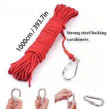 1 Set de imán de rescate de alta potencia, 500 lbs/700 lbs, imán de pesca de alta potencia + cuerda de recuperación de 393 pulgadas con hebilla fija, kit de imán de rescate grande, imán de neodimio súper fuerte, adecuado para la búsqueda de tesoros en ríos y océanos - Cuerda de 75 mm y 10 m - Ver 5