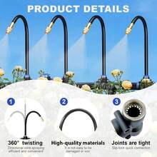 Fully Automatic Universal Brass Atomizing Nozzle Set, Garden Atomizing Irrigation Cooling Quick Plug Humidifier, Adjustable Nozzle, Suitable For Lawns, Lawn Automatic Drip Irrigation Systems, Potted Greenhouses - Irrigation Kit - View 4