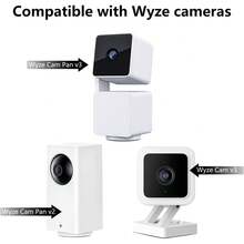 2Pcs Metal Security Camera Wall Mount Bracket For Wyze Cam Pan V3/V2 & Wyze V4/3/2 - 300° Swivel Rotation, 1/4" Screw, Cover Both Sides Of House - A - View 1