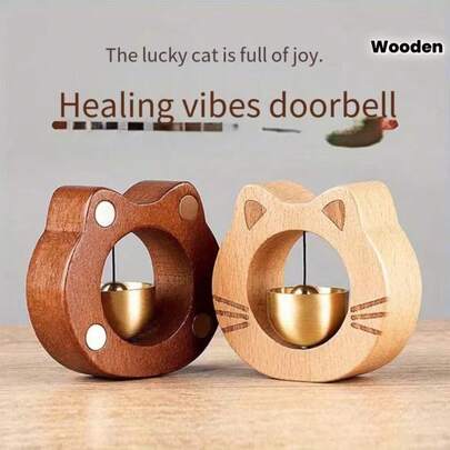 Modern Japanese-Style Wooden Doorbell - No Power Needed, Suction Cup Installation, New Home Decor Entrance Bell