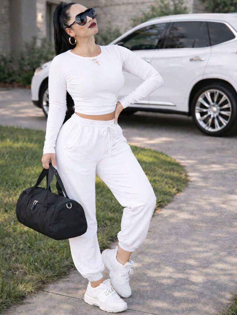 Women Sweatpants - White - View 1