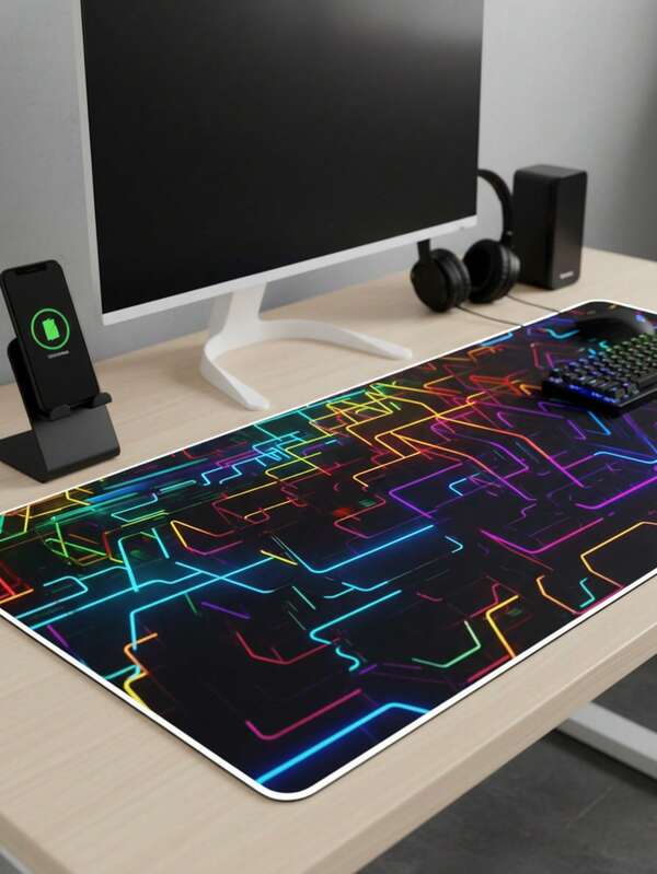 Large Size Mouse Pad, Waterproof Non-Slip Smooth Cloth Surface, Neon Glowing Circuit Board Gamer Design, Also Suitable As Keyboard Pad, Desk Mat Or Book Stand, For Gamers, Office And Dorm Use, Compatible With Mouse And Trackball, Great Gift For Gamers, Electronics > Computer & Office > Mouse Pads & Wrist Rests > Mouse Pads
