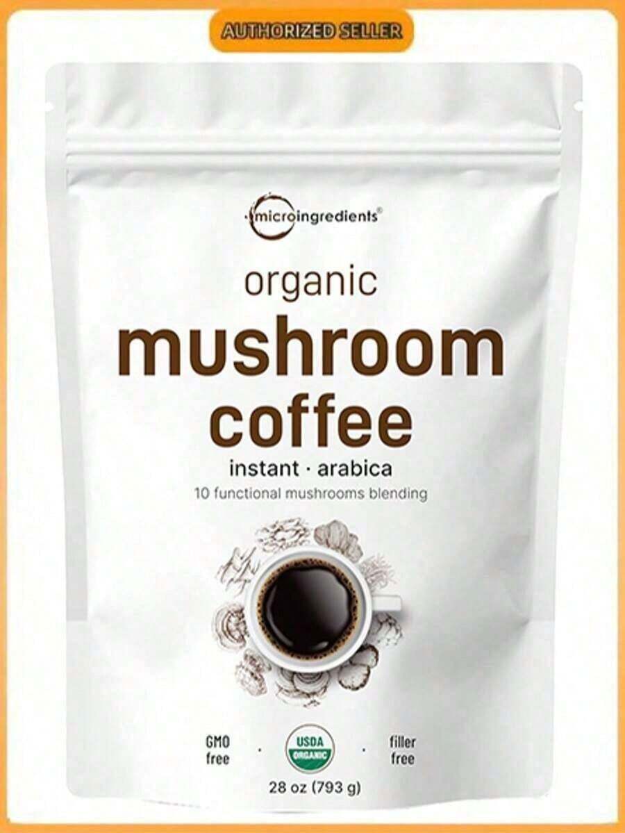 Minimal-Premium Organic Arabica Mushroom Coffee - 10-In-1 Formula With Lion's Mane, Chaga, Reishi | 28 Ounce 317 Servings - Coffee Brown - View 1