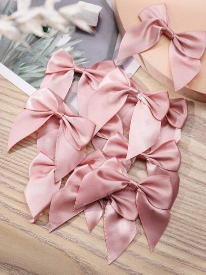 20pcs Pink Satin Ribbon Bows, Gift Wrapping Decor, Mini Pink Bow Decorations For Crafts, Party, Packaging, Wedding Favors, Sewing DIY