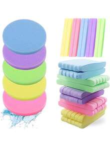 100pcs Round Compressed Facial Cleansing Sponges, Wood Pulp Fiber Expandable, Face Cleaning Makeup Puff, Suitable As Valentine's Day Gift For Girlfriend, One-Time Use Thickened Facial Cleansing Sponge - One Size Fits All - View 1